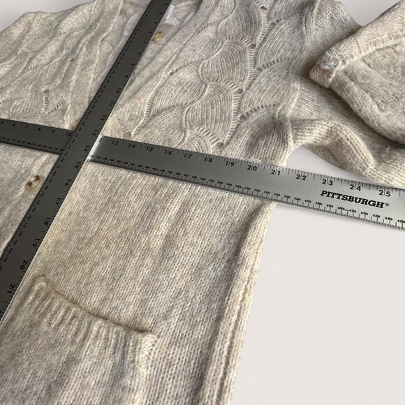 CARLY JEAN LOS ANGELES CJLA Ivory Duster Button Cardigan Sweater L New - Picture 8 of 8